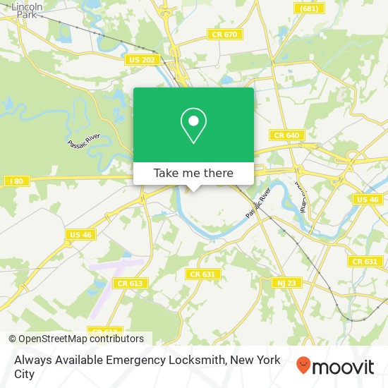 Always Available Emergency Locksmith map