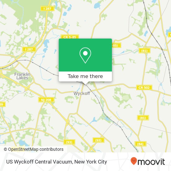 Mapa de US Wyckoff Central Vacuum