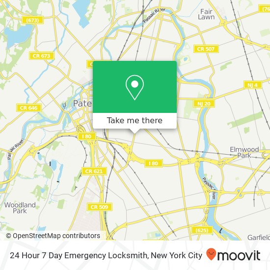 24 Hour 7 Day Emergency Locksmith map