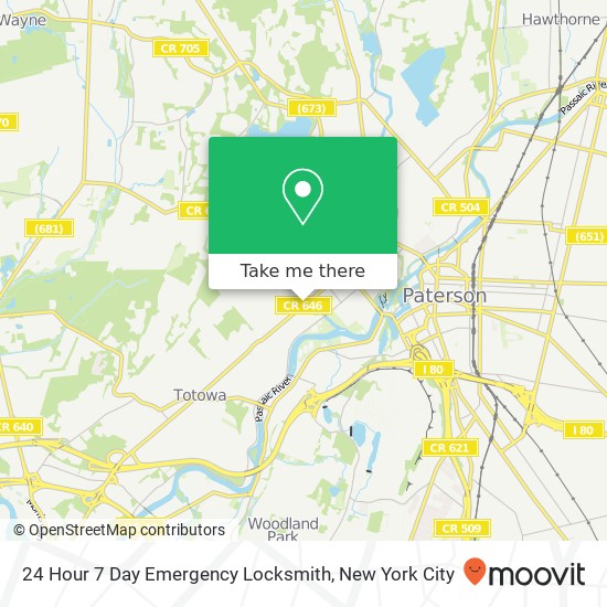 24 Hour 7 Day Emergency Locksmith map