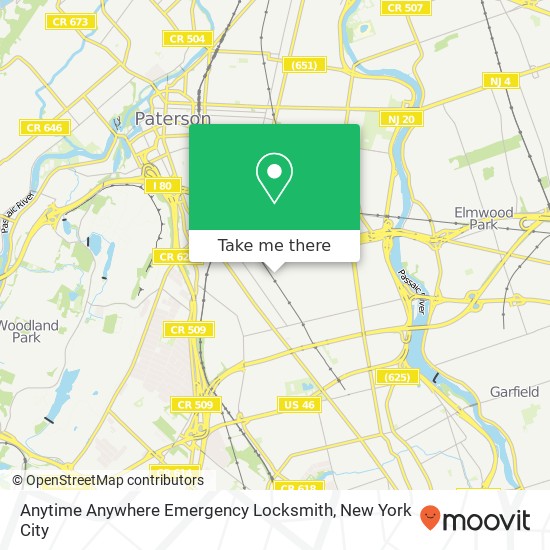 Mapa de Anytime Anywhere Emergency Locksmith