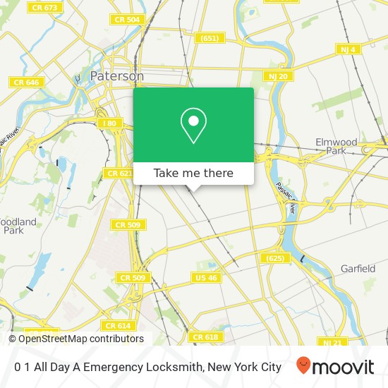 Mapa de 0 1 All Day A Emergency Locksmith