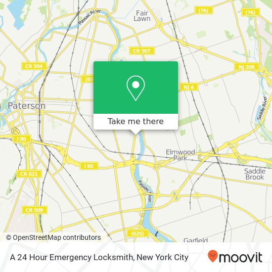 A 24 Hour Emergency Locksmith map