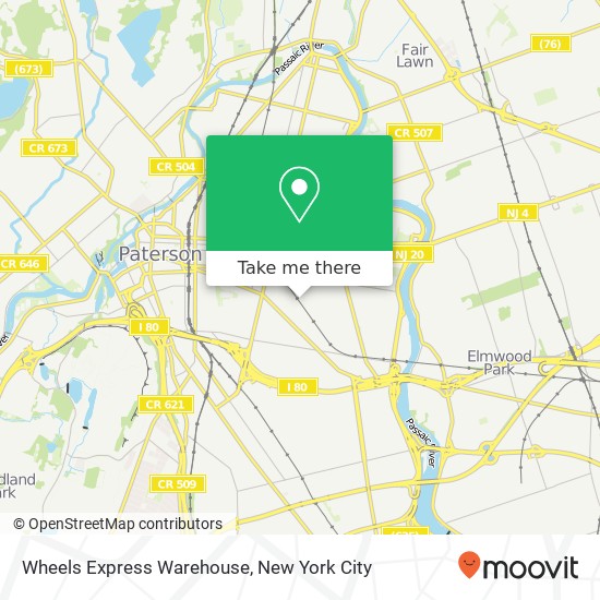 Mapa de Wheels Express Warehouse