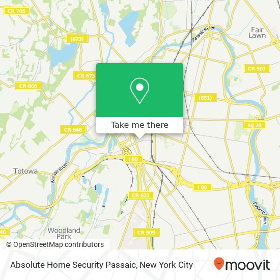 Absolute Home Security Passaic map