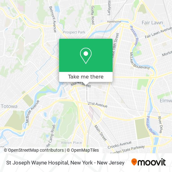 St Joseph Wayne Hospital map