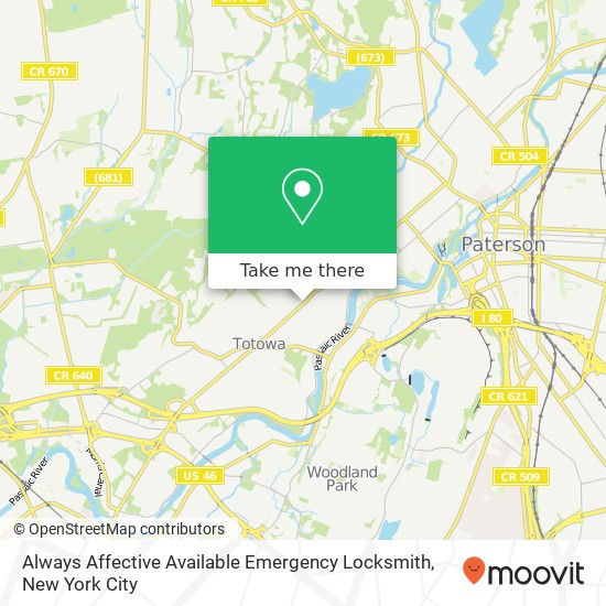 Mapa de Always Affective Available Emergency Locksmith