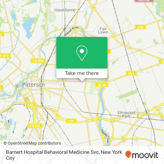 Barnert Hospital Behavioral Medicine Svc map