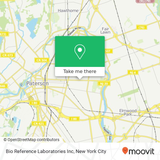 Mapa de Bio Reference Laboratories Inc