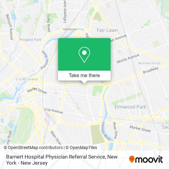 Barnert Hospital Physician Referral Service map