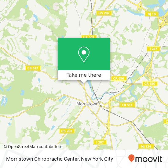 Morristown Chiropractic Center map