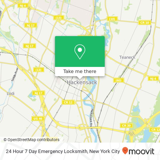 24 Hour 7 Day Emergency Locksmith map