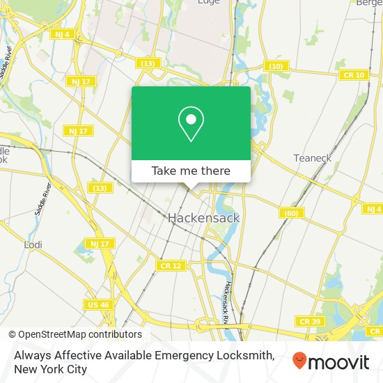 Mapa de Always Affective Available Emergency Locksmith