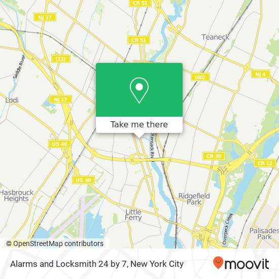 Alarms and Locksmith 24 by 7 map