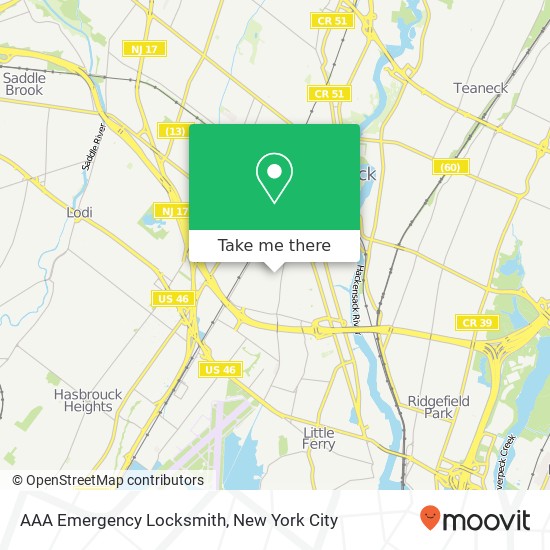 AAA Emergency Locksmith map