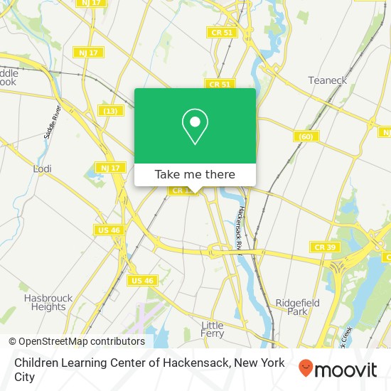 Children Learning Center of Hackensack map