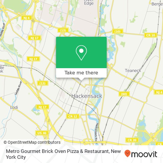 Mapa de Metro Gourmet Brick Oven Pizza & Restaurant