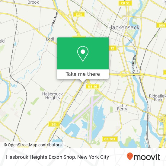 Mapa de Hasbrouk Heights Exxon Shop
