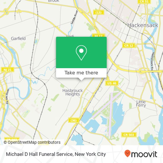 Michael D Hall Funeral Service map