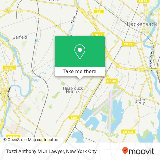 Mapa de Tozzi Anthony M Jr Lawyer