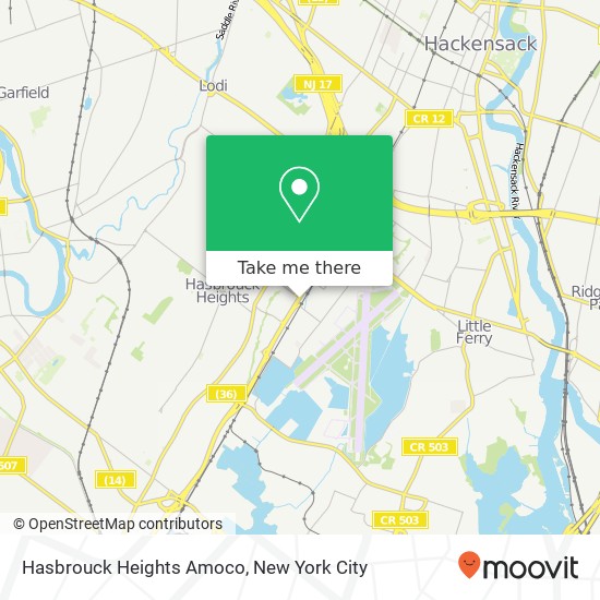 Mapa de Hasbrouck Heights Amoco