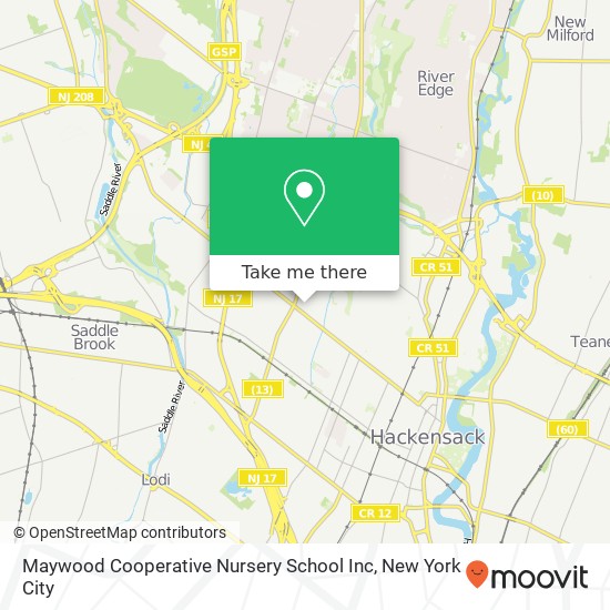 Mapa de Maywood Cooperative Nursery School Inc