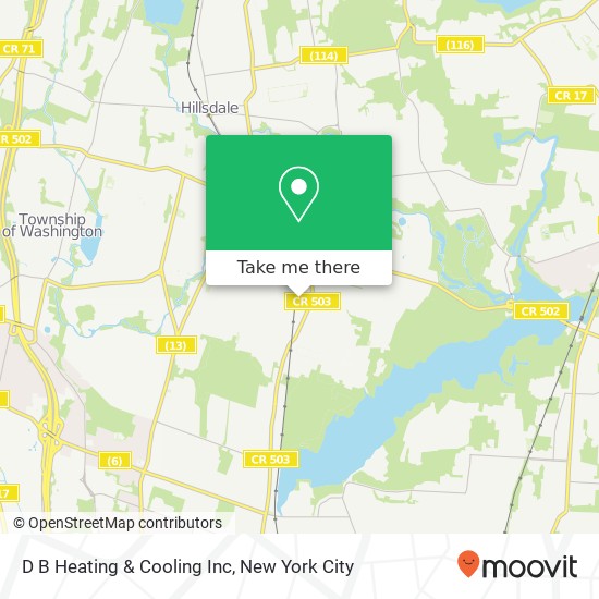 D B Heating & Cooling Inc map