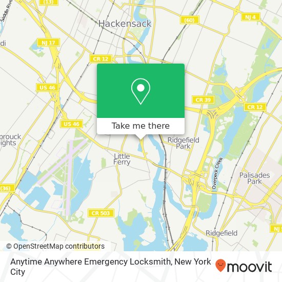 Anytime Anywhere Emergency Locksmith map