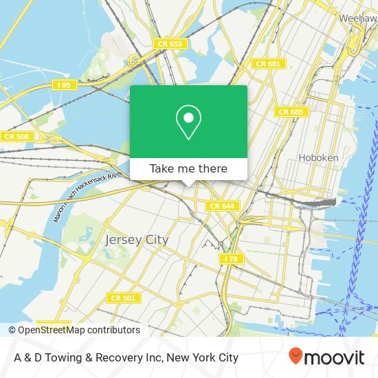 A & D Towing & Recovery Inc map