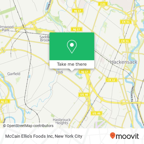 McCain Ellio's Foods Inc map