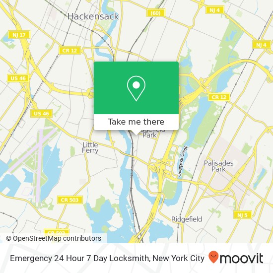 Emergency 24 Hour 7 Day Locksmith map