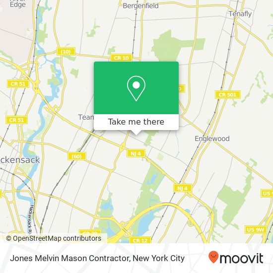 Jones Melvin Mason Contractor map