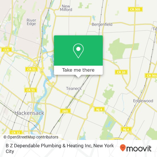 B Z Dependable Plumbing & Heating Inc map