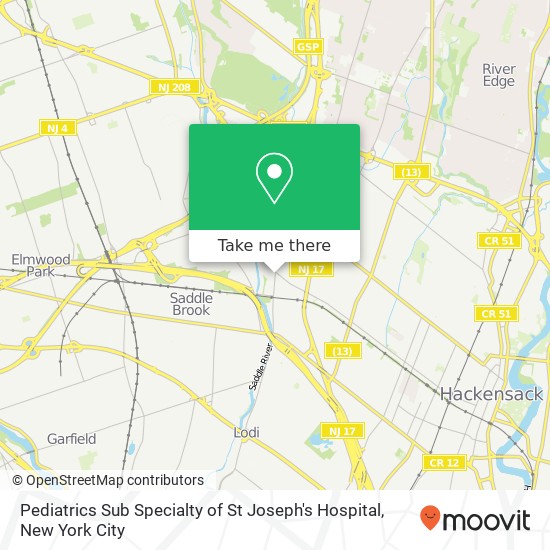 Pediatrics Sub Specialty of St Joseph's Hospital map