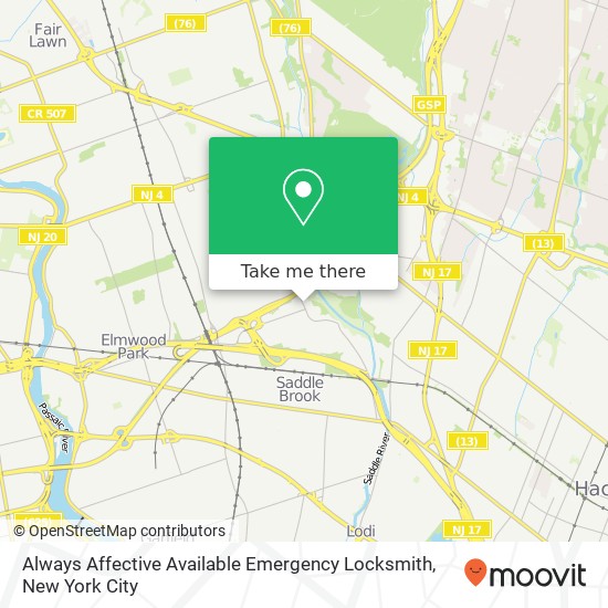 Always Affective Available Emergency Locksmith map