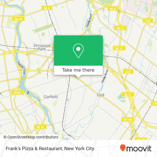 Mapa de Frank's Pizza & Restaurant