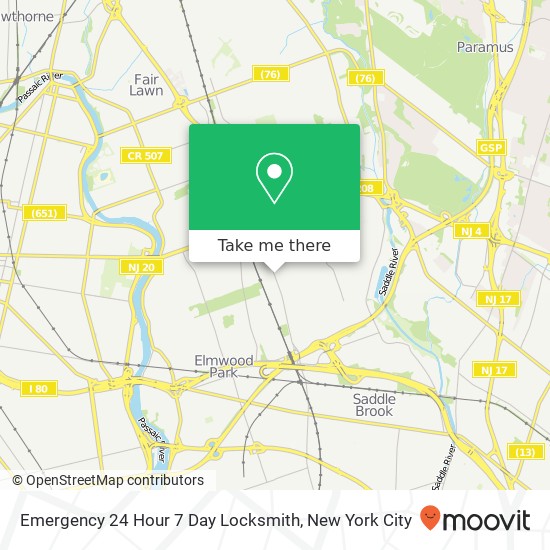 Emergency 24 Hour 7 Day Locksmith map