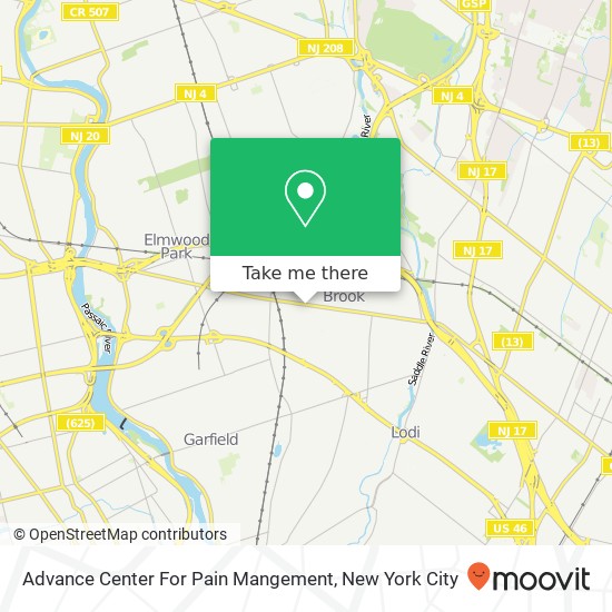 Advance Center For Pain Mangement map