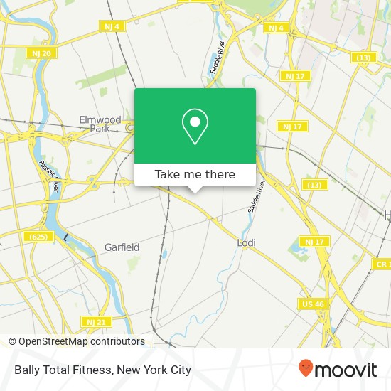 Bally Total Fitness map