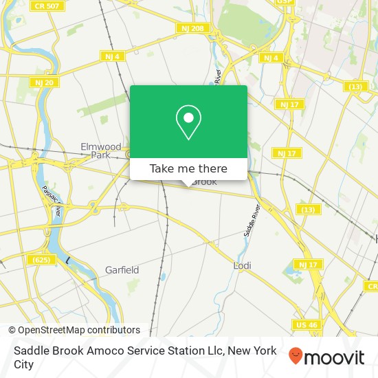 Mapa de Saddle Brook Amoco Service Station Llc