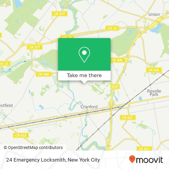Mapa de 24 Emergency Locksmith