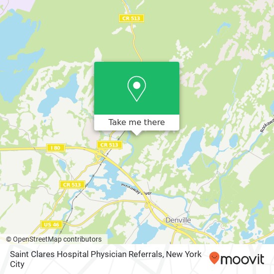 Saint Clares Hospital Physician Referrals map