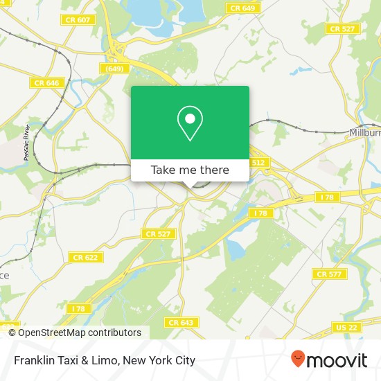 Franklin Taxi & Limo map