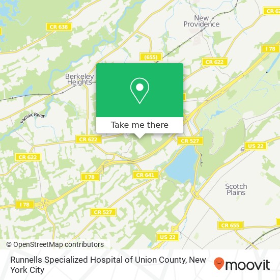 Runnells Specialized Hospital of Union County map