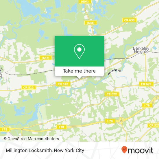 Millington Locksmith map