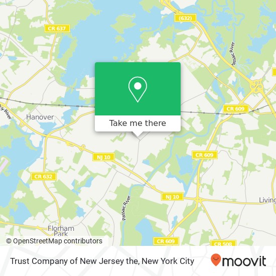 Trust Company of New Jersey the map