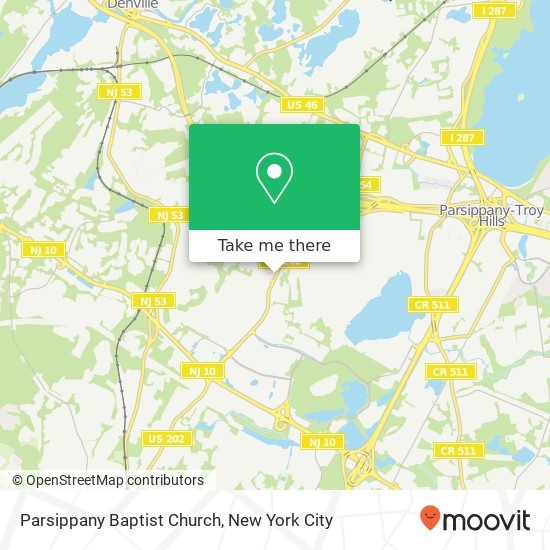 Parsippany Baptist Church map