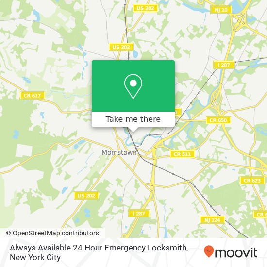 Always Available 24 Hour Emergency Locksmith map