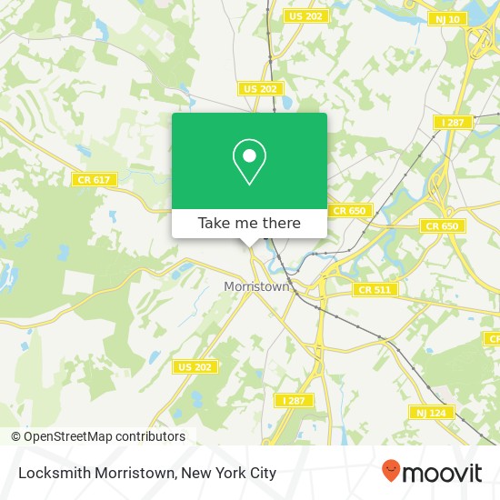 Locksmith Morristown map