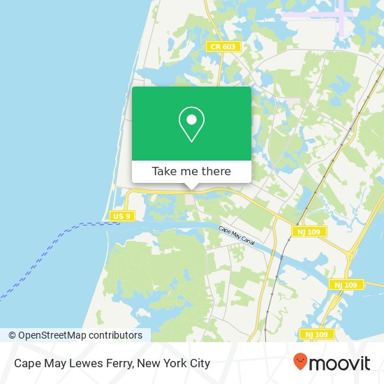 Cape May Lewes Ferry map